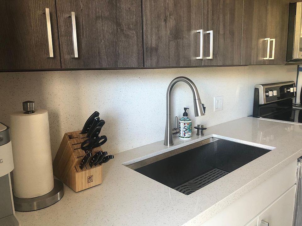 New granite countertop with barn sink