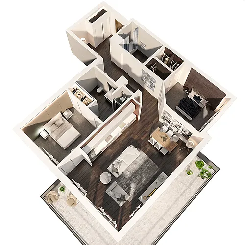 Floor plan 2x2 Income Restricted
