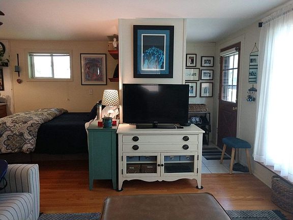 Entry with bed on left