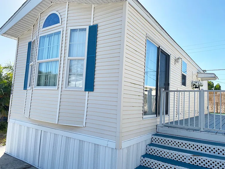 This house really shines when the sky is blue.