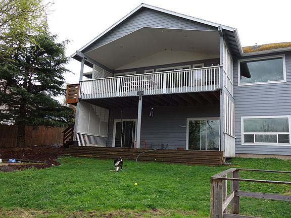 Looking up at back of house