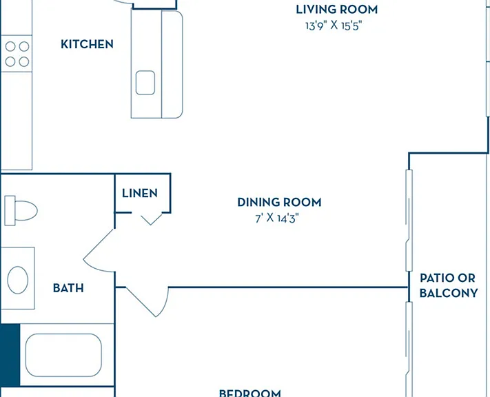 1 Bedroom | 1 Bath | 722 SF | Renovated 1 Bedroom | 1 Bath | 722 SF | Renovated
