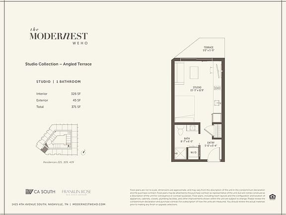 Modernest WeHo Studio - Angled Terrace