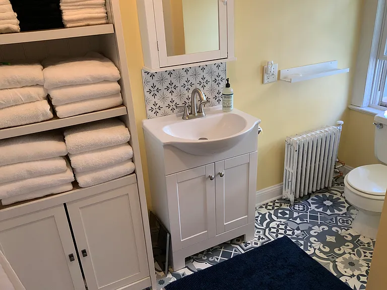 Newly renovated upstairs bathroom.