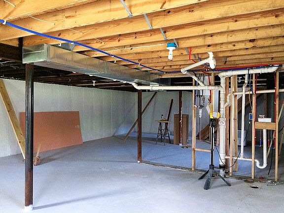 open basement view