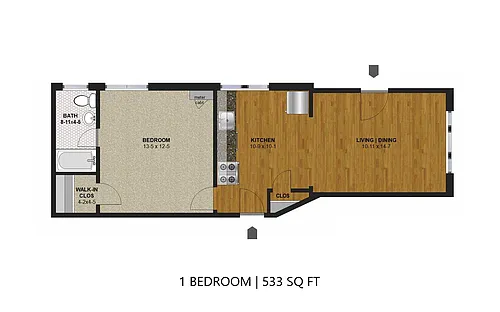Floor plan Linden Hills 2716 - One Bedroom (C)