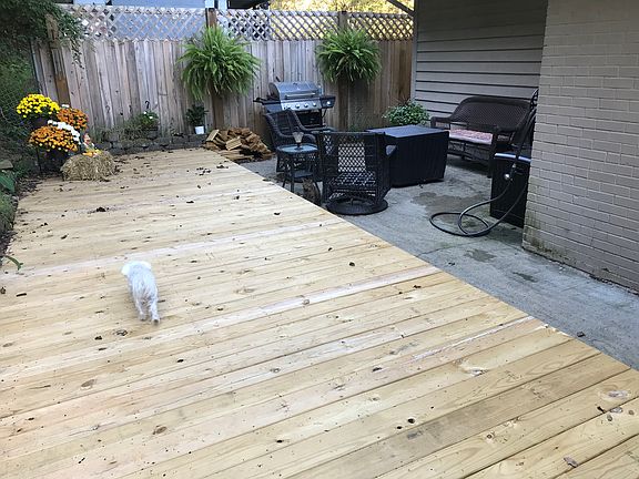 Back deck and patio area 