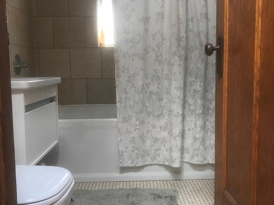 Bathroom has 6" Kohler tub. Tall closet behind door.