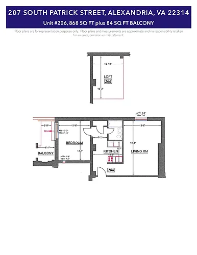 Floor plan 206-1BR w Loft