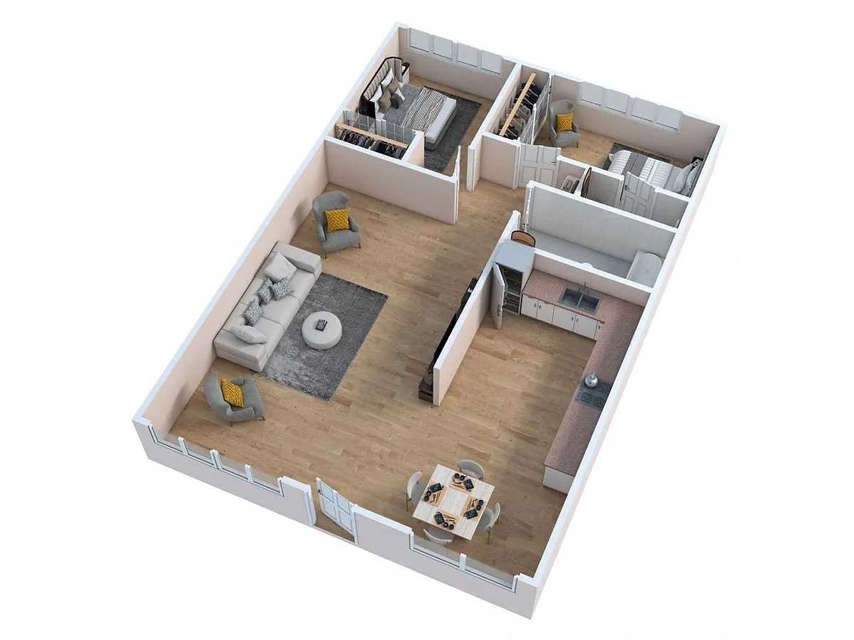 Floor plan 2 Bedroom 1.5 Bath