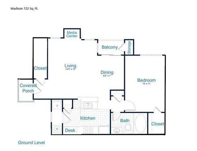 Floor plan A1A - Madison (Lower)