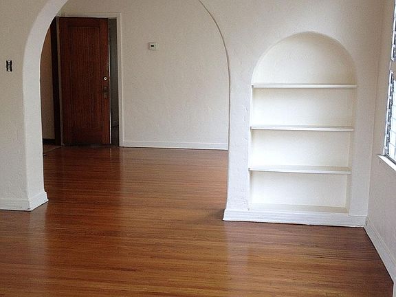 view from living room into dining room