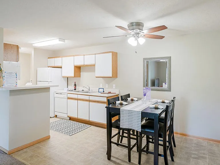 Enjoy meals and good conversations in the dining space off your kitchen.
