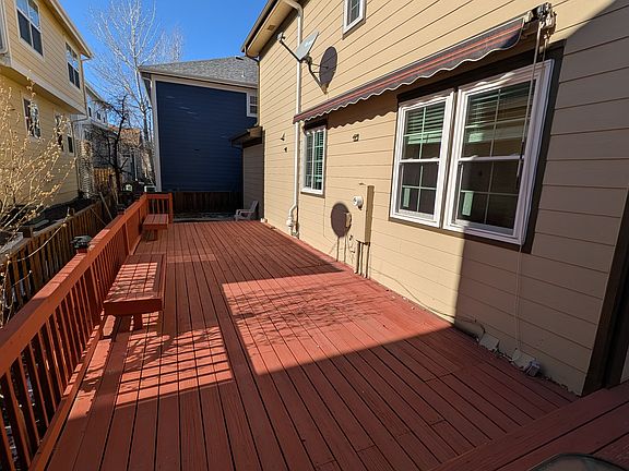 Backyard with Deck and retractable awning
