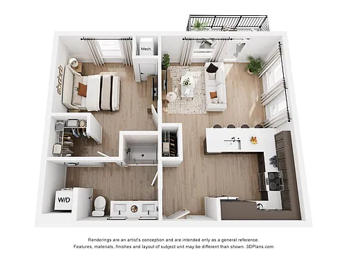 Floor plan 1 Bedroom C5