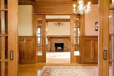 living room and pocket doors