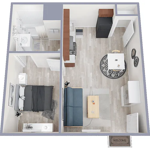 Floor plan Large 1 Bedroom