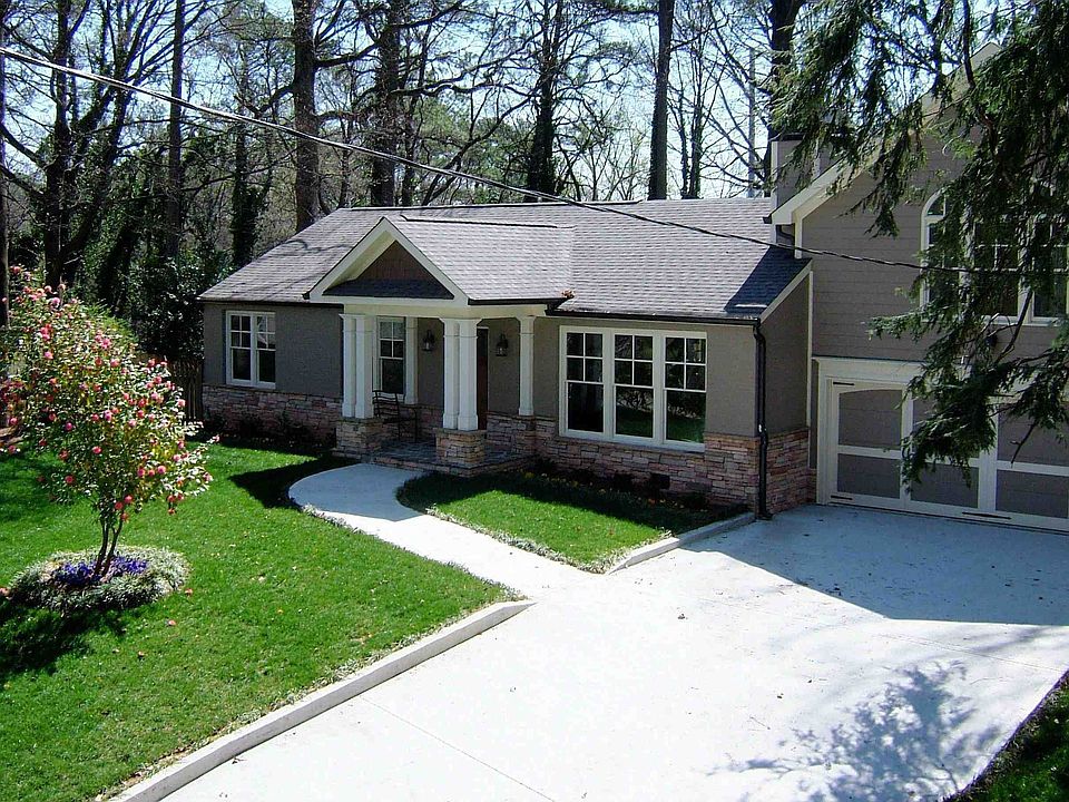 Stone accents, two car garage