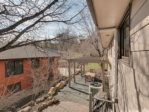 Deck view of side patio