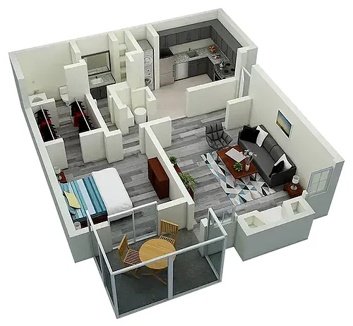 Floor plan Vetra Research Park One Bedroom