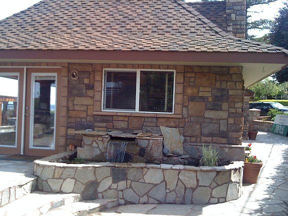 Pond and french doors to living area