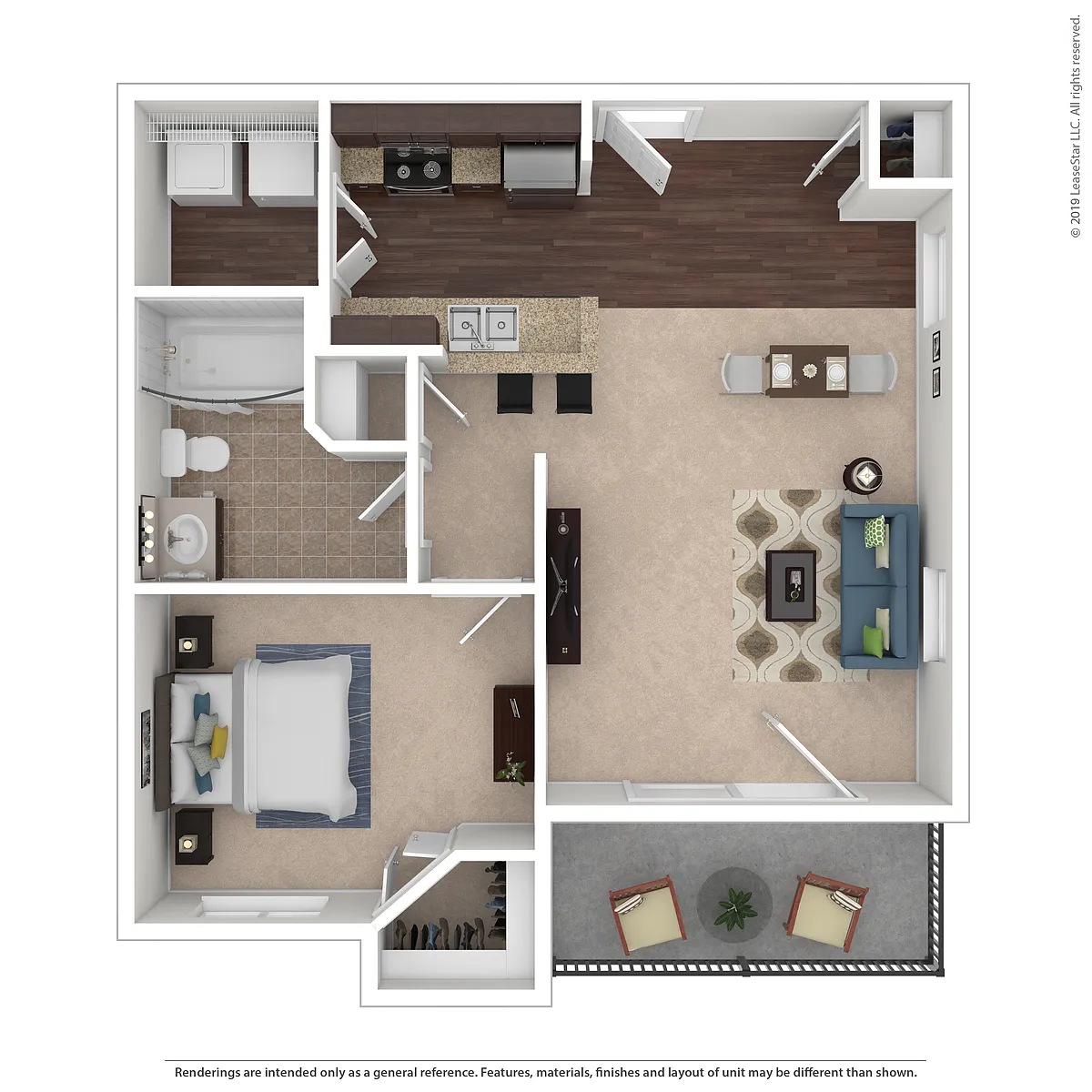 Floor plan 1x1 - Edward