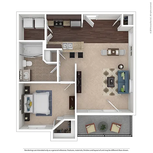 Floor plan 1x1 - Edward