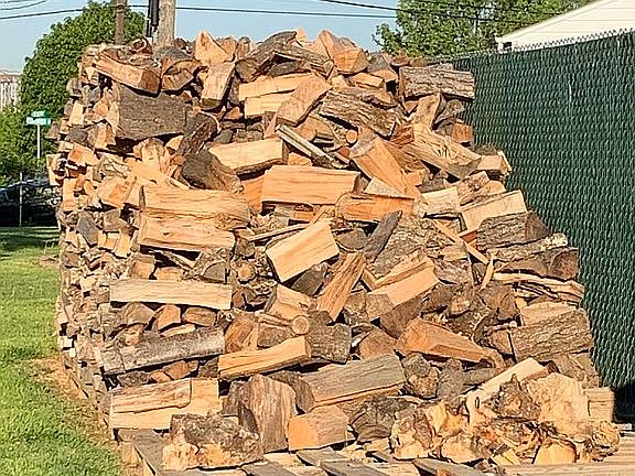 Wood pile for winter fires