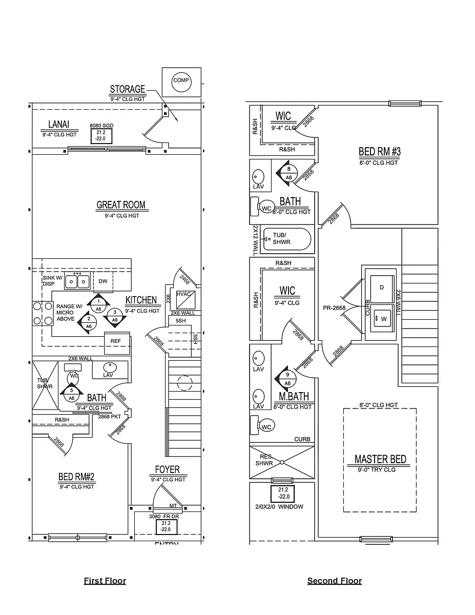 Floor plan Townhome Interior Unit