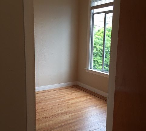 Looking from living room to bedroom