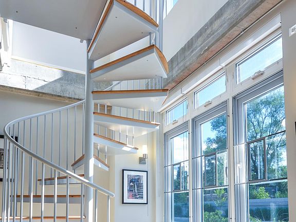 Two story atrium at entry