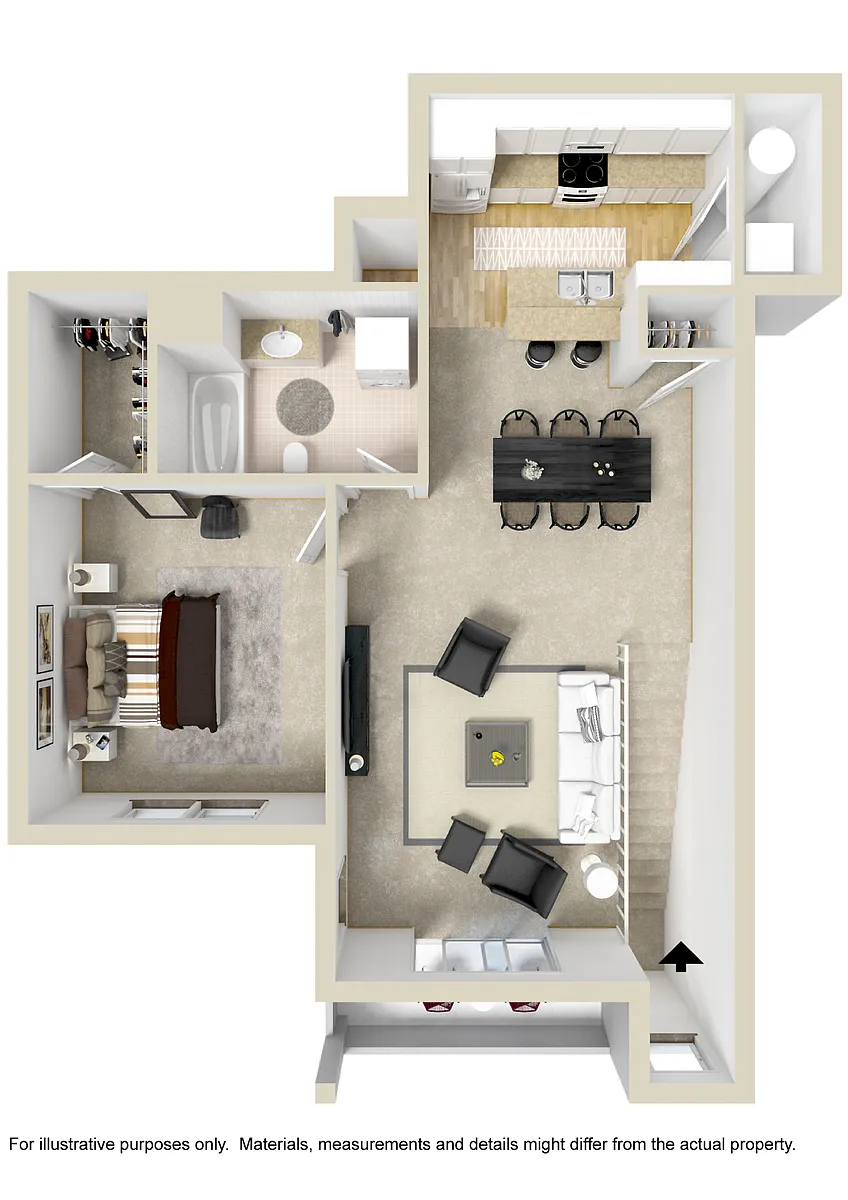 Floor plan One Bedroom Small