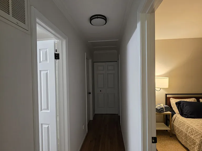 Room 1 on the right, bathroom on the left.