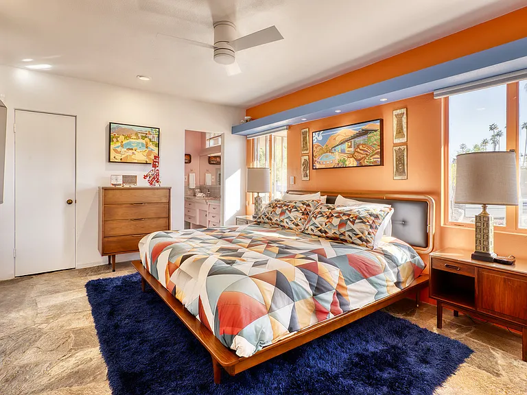 Master bedroom with king bed and en suite bath.