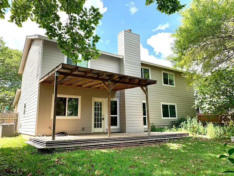 Covered backyard deck