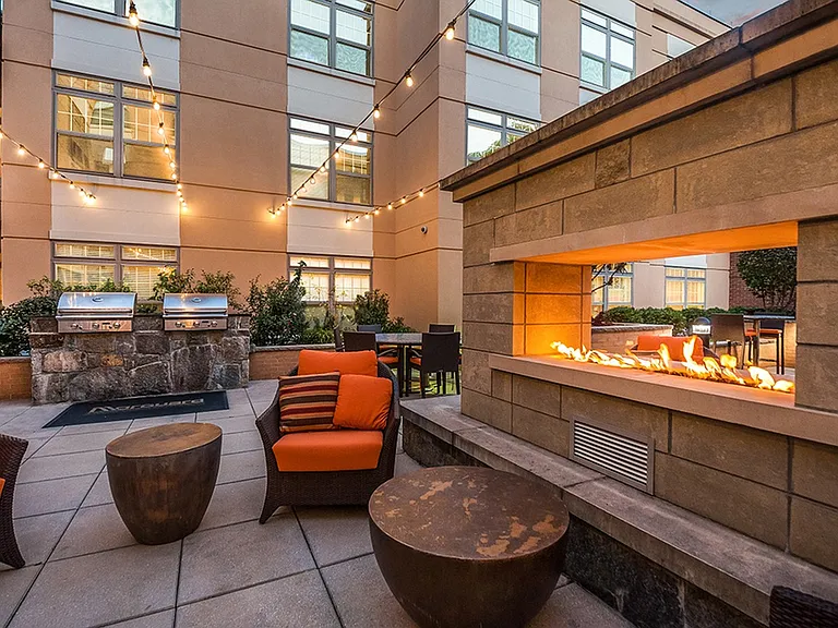 Outdoor fireplace lounge