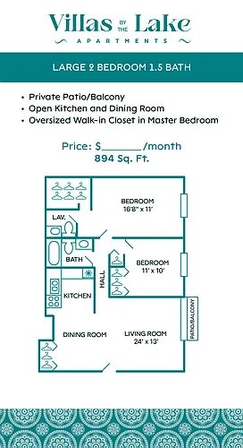 Floor plan Large 2 Bedroom Villa
