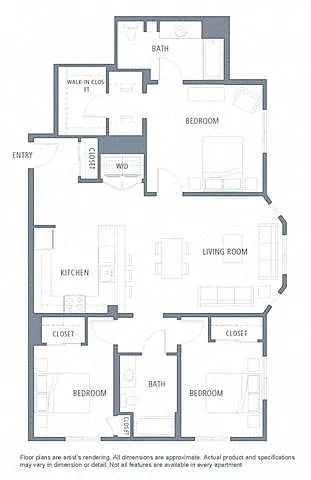 Floor plan 1477 3B2B