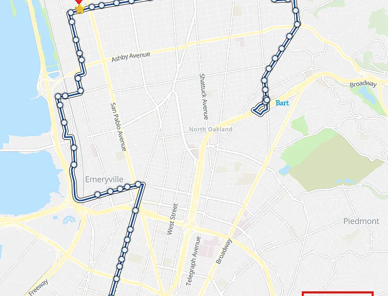 AC 36 bus route map