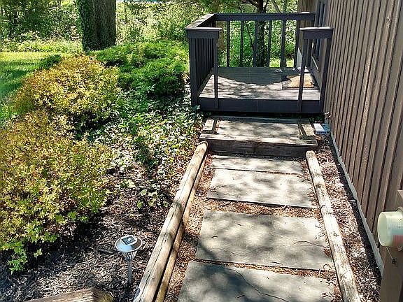 Natural slate at entrance