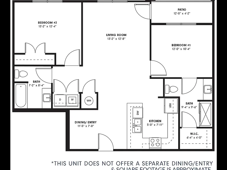The Hawthorne 2 Floor Plan | Two Bedroom and Two Bathrooms The Hawthorne 2 Floor Plan | Two Bedroom and Two Bathrooms