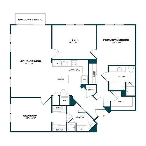 Floor plan 2 Bed/2 Bath Large-b5