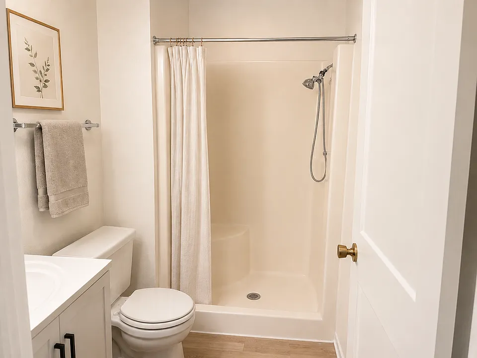 new cabinet and toilet!