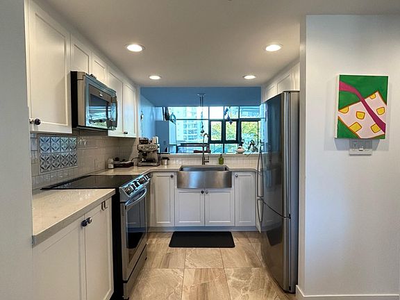 A spacious kitchen area