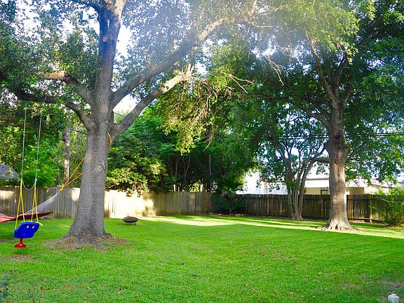large fenced backyard 