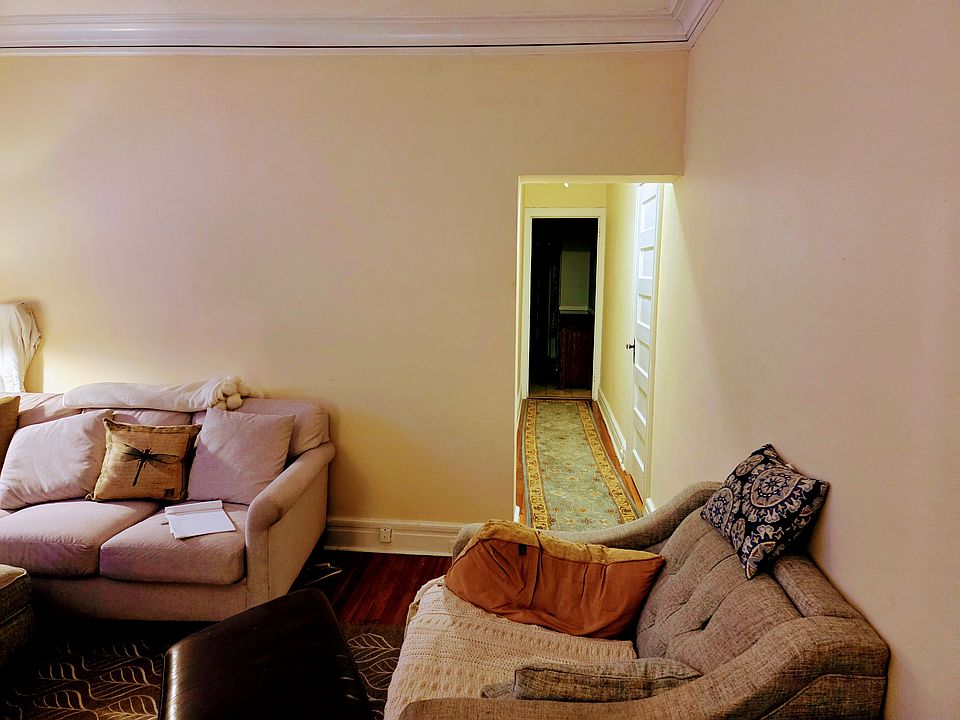 Living room looking down hall