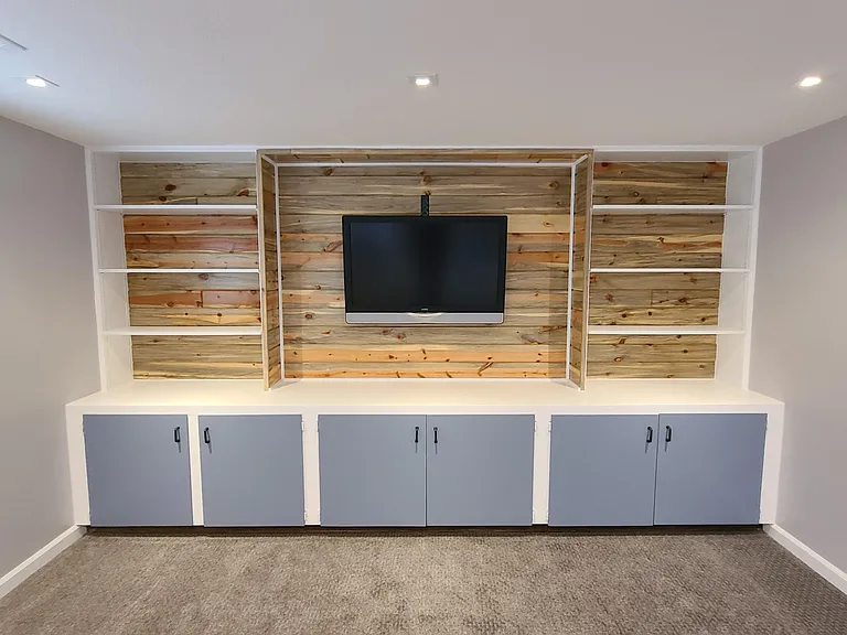 Custom entertainment center in living room