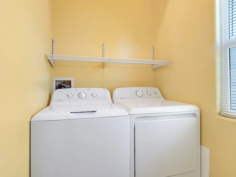 Washer and dryer included.