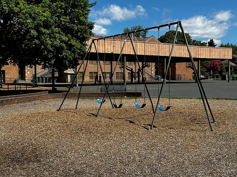 School Swings + Basketball Courts