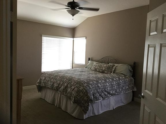 master bedroom vaulted ceiling and fan